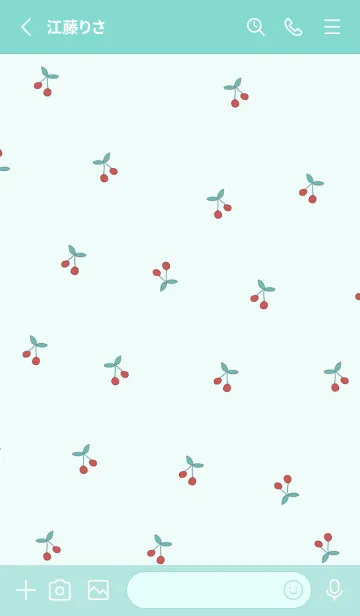 [LINE着せ替え] cherry_pattern #turquoiseの画像2
