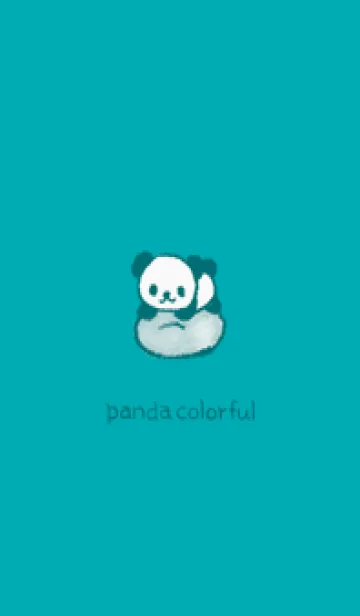 [LINE着せ替え] Panda colorful -- turquoise 04の画像1
