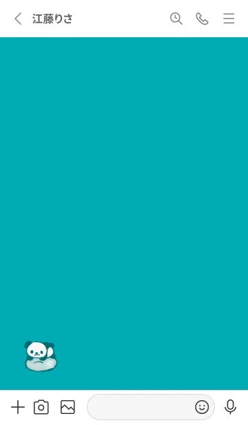 [LINE着せ替え] Panda colorful -- turquoise 04の画像2