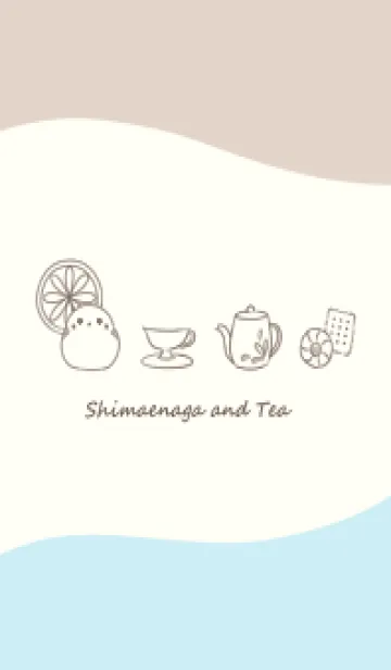 [LINE着せ替え] シマエナガと紅茶 -ブルー- ウェーブの画像1