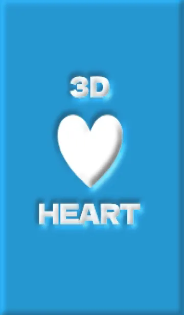 [LINE着せ替え] New 3D HEART White&Blueの画像1