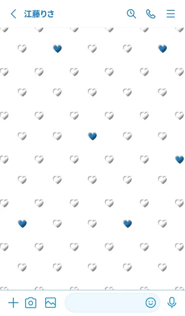 [LINE着せ替え] New 3D HEART White&Blueの画像2