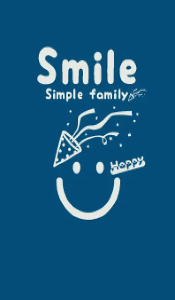[LINE着せ替え] スマイル＆ハッピー プルシアンブルーの画像1