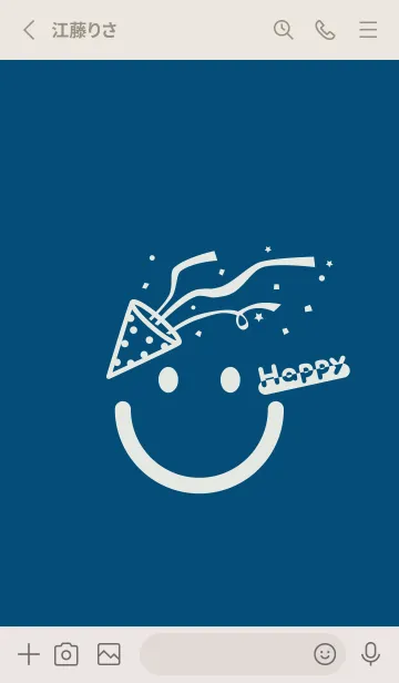 [LINE着せ替え] スマイル＆ハッピー プルシアンブルーの画像2