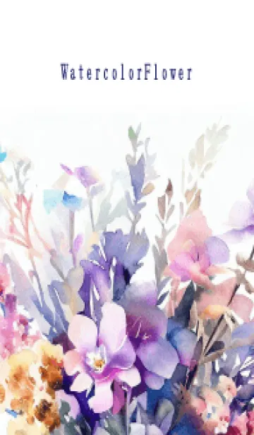 [LINE着せ替え] Watercolor Dry Flower-PURPLE-7の画像1