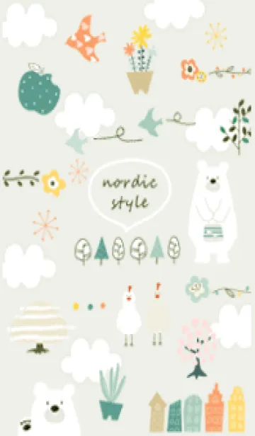 [LINE着せ替え] green♡北欧フラワー07_1の画像1