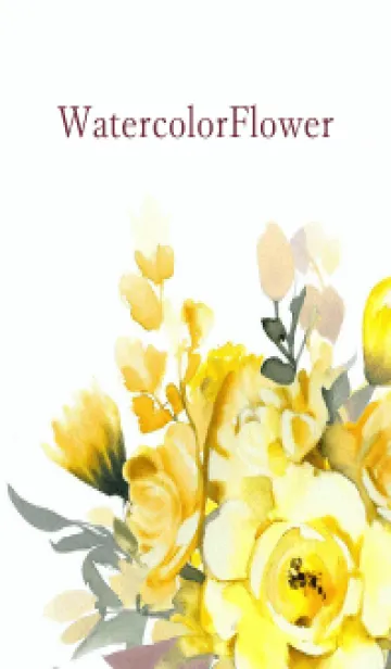 Watercolor Yellow Flower-hisatoto-43の着せ替えメイン画像