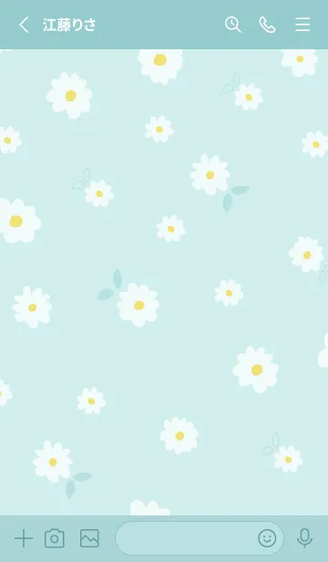 [LINE着せ替え] 白い花と時々はっぱの画像2