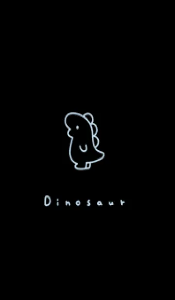 [LINE着せ替え] ゆるい恐竜 _ 黒と水色の画像1