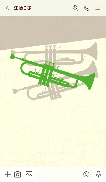 [LINE着せ替え] Trumpet CLR パラキートグリーンの画像2