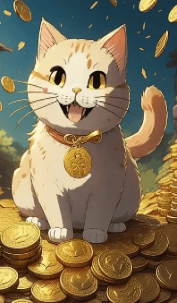 [LINE着せ替え] 金運猫の硬貨の画像1