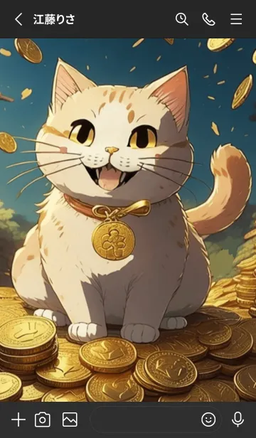 [LINE着せ替え] 金運猫の硬貨の画像2