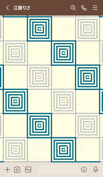 [LINE着せ替え] 和音 市松模様 音符  マリンブルーの画像2