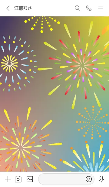 [LINE着せ替え] 華やかな花火 白の画像2