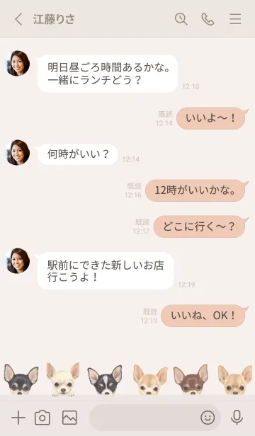 [LINE着せ替え] DOGS - チワワ - ベージュの画像3