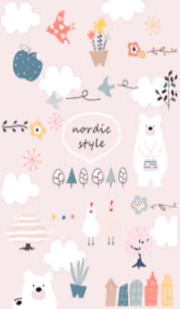 [LINE着せ替え] pink♡北欧フラワー10_1の画像1