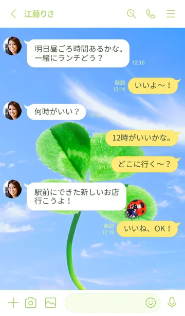 [LINE着せ替え] 四つ葉のクローバーとテントウムシ #10-1の画像3