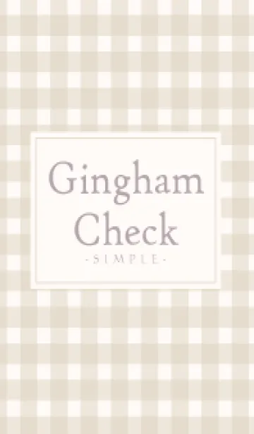 [LINE着せ替え] Gingham Check Natural Beige - SIMPLE 22の画像1