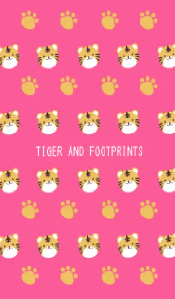 [LINE着せ替え] トラと足跡の着せかえ/ショッキングピンクの画像1