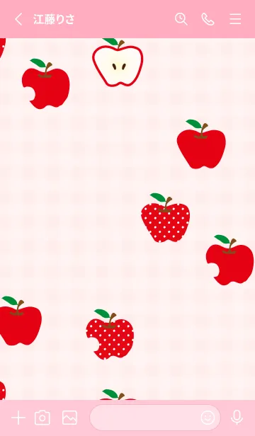 [LINE着せ替え] りんご シンプルかわいい3の画像2