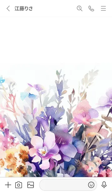 [LINE着せ替え] Watercolor Dry Flower-PURPLE-8の画像2