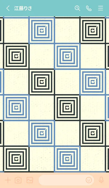 [LINE着せ替え] 和音 市松模様 音符  Pale pastel blueの画像2