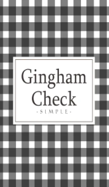 [LINE着せ替え] Gingham Check Black - SIMPLE 22の画像1