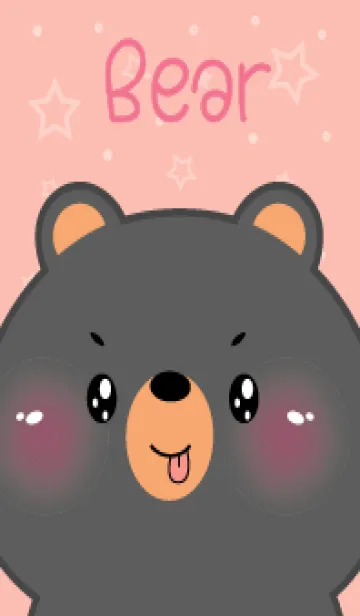 Simple Cute Face Black Bear (JP)の着せ替えメイン画像