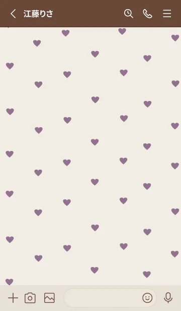 [LINE着せ替え] pattern_heart (purple beige)の画像2