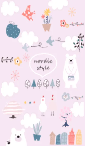 [LINE着せ替え] pinkpurple♡北欧フラワー11_1の画像1