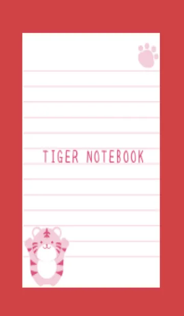 [LINE着せ替え] とらのカラーノート/レッド/ベージュの画像1