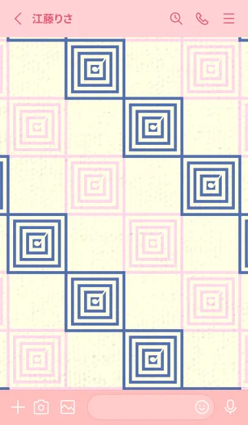 [LINE着せ替え] 和音 市松模様 音符  ラベンダーブルーの画像2