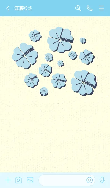[LINE着せ替え] Piano clover ベビーブルーの画像2
