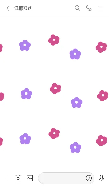 [LINE着せ替え] ピンクとパープルなお花柄。の画像2
