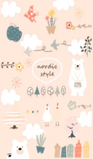 [LINE着せ替え] orange♡北欧フラワー13_1の画像1