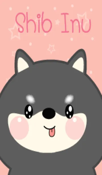 [LINE着せ替え] Simple Cute Face Black Shiba Inu (JP)の画像1