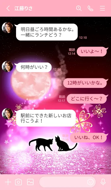[LINE着せ替え] 全体運急上昇♪黒猫と神秘の月・11の画像3