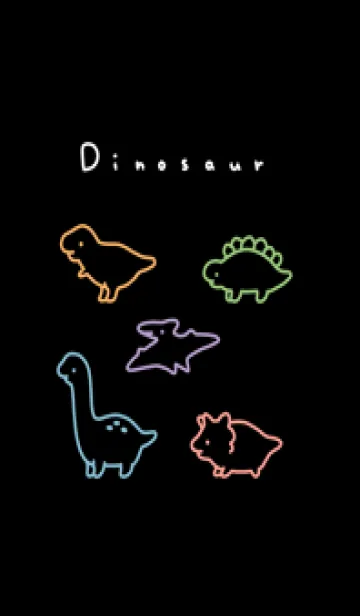 [LINE着せ替え] 恐竜の着せ替え / 黒とカラフルの画像1