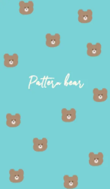 [LINE着せ替え] 総柄くまちゃん_ivorygreenの画像1