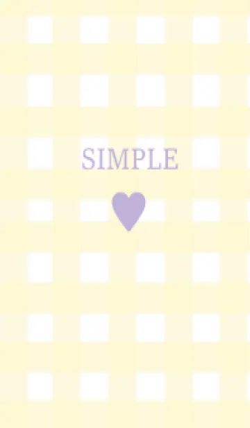 [LINE着せ替え] SIMPLE HEART =check purpleyellow=の画像1