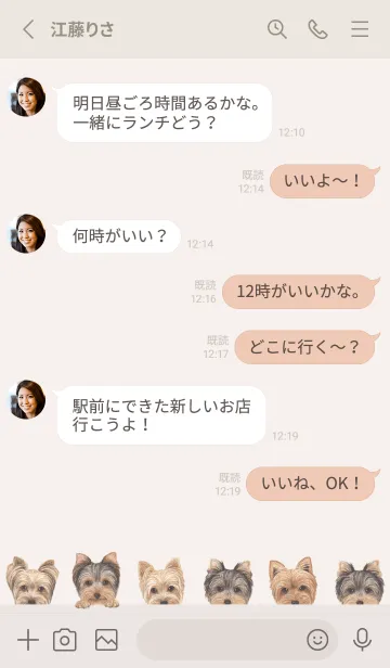[LINE着せ替え] DOGS - ヨーキー - ベージュの画像3