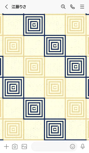 [LINE着せ替え] 和音 市松模様 音符  紺青の画像2