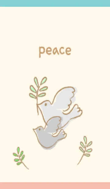 [LINE着せ替え] オリーブと鳩 ピンクと水色の画像1