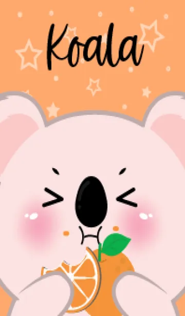 [LINE着せ替え] Pink Koala Love Orange Theme (JP)の画像1