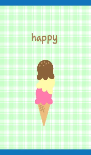 [LINE着せ替え] triple ice cream on white & blue JPの画像1