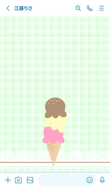 [LINE着せ替え] triple ice cream on white & blue JPの画像2