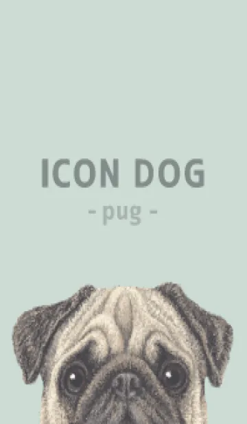 [LINE着せ替え] ICON DOG - パグ - PASTEL GR/04の画像1