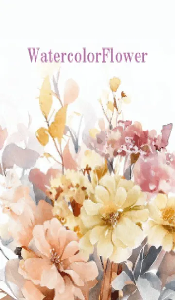 [LINE着せ替え] Watercolor Dry Flower-PINK-9の画像1