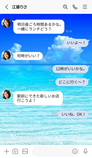 [LINE着せ替え] 夏の海とイルカ✨Summer Sea dolphins3の画像3