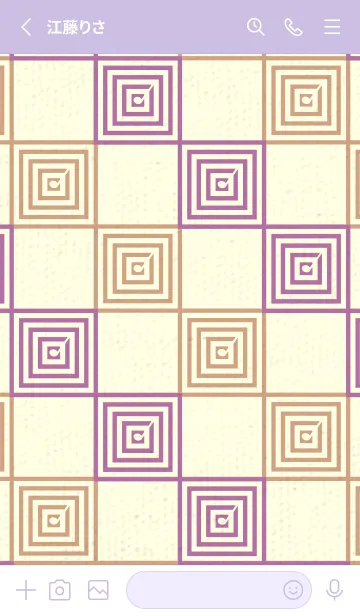 [LINE着せ替え] 和音 市松模様 音符  ペールモーベットの画像2